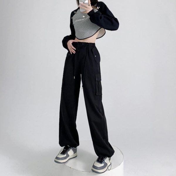 Generico Pantaloni Donna Estivi Larghi Vita Alta Comodi-2