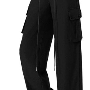 Generico Pantaloni Donna Estivi Larghi Vita Alta Comodi-0