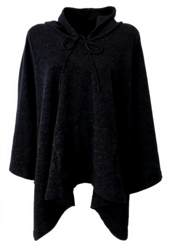 Gaia Martino Poncho Donna Blu Melange Lana Cashmere Made