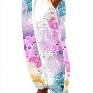 Pantaloni Sportivi Donna Generico Vita Alta Tie-Dye Palestra