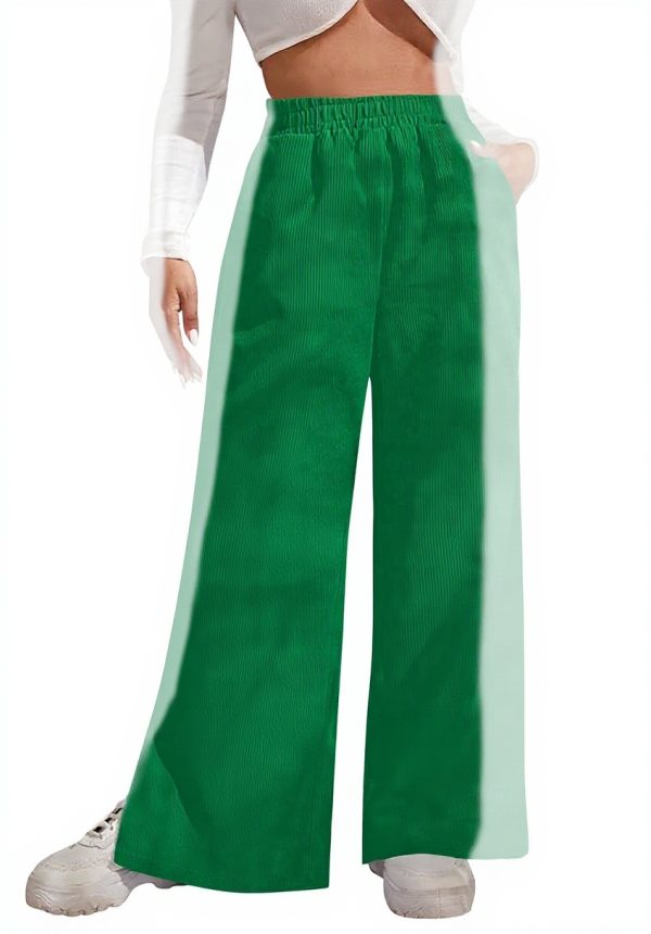 Pantaloni Donna Generico Velluto Brillantini Vita Alta