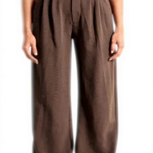 Pantaloni Donna Larghi Velluto Generico Vita Alta Bottoni