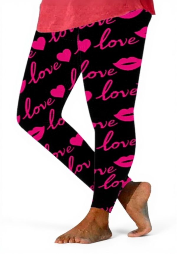 Generico Pantaloni Donna Leggings Yoga Elastico Stampa Cuori