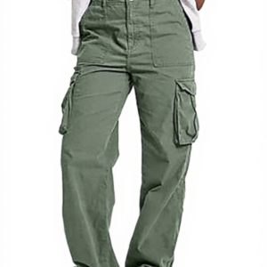 Pantaloni Cargo Donna YULONGESS Multitasche Elasticizzati