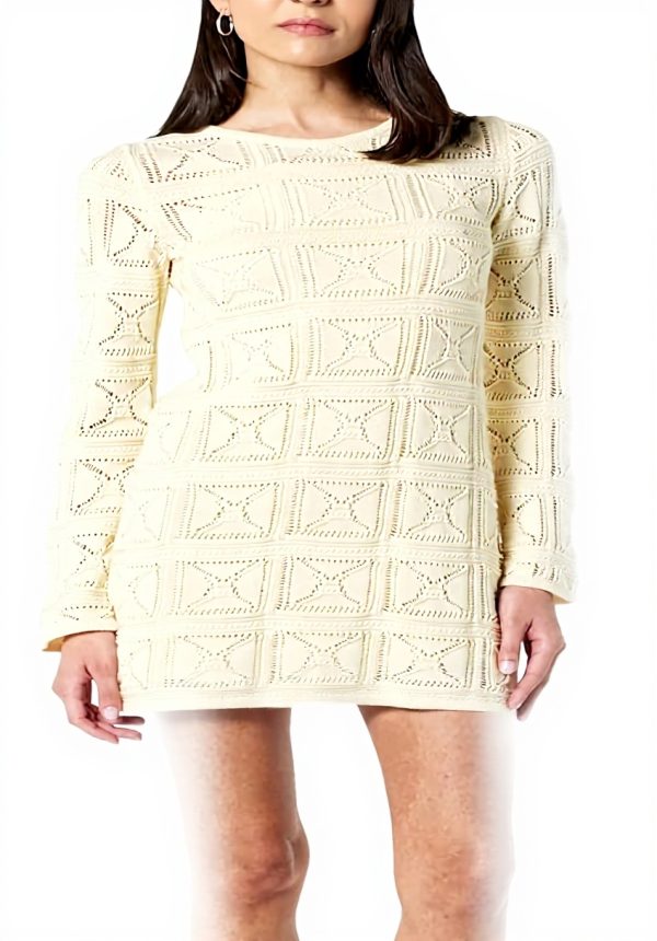 Abito uncinetto donna The Drop Laney corto casual cotone