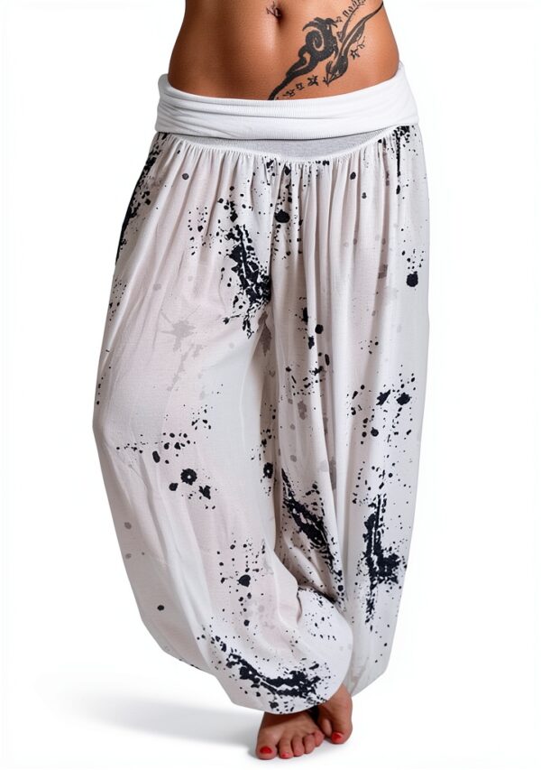 Pantaloni Lino Donna Generico Vita Alta Comodi Elasticizzati-0