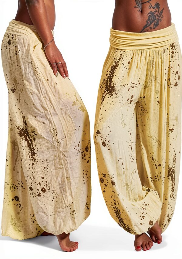 Pantaloni Donna Lino Vita Alta Comodi Eleganti Generico-1