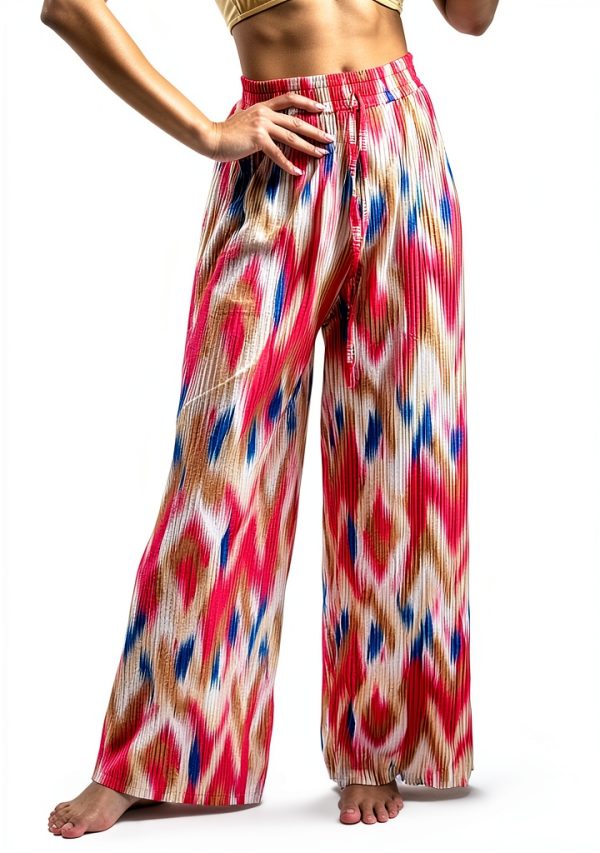 Generico Pantaloni Lana Donna Larghi Vita Alta Elastica