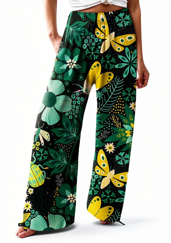 Generico Pantaloni Yoga Donna Vita Elastica Stampa Floreale