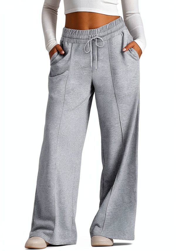 Generico Pantaloni Harem Donna Jeans Gamba Larga Vita Tinta