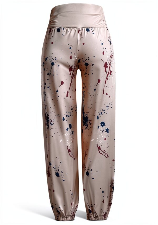 Pantaloni Donna Vita Alta Lino Comodi Eleganti Fitness-2