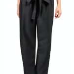 Pantaloni Donna Vita Alta Lino Comodi Eleganti Generico-0
