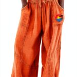 Pantaloni Lino Donna Vita Alta Comodi Eleganti Generico-0