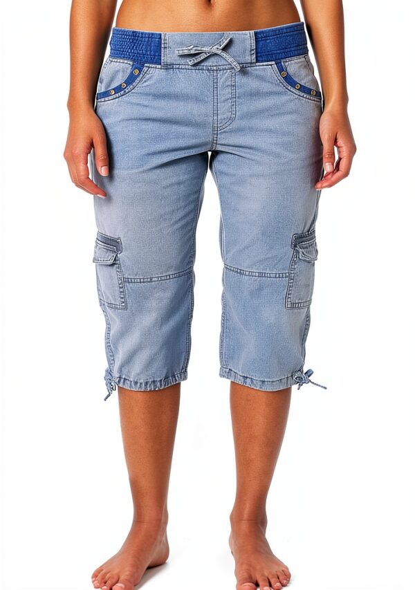 Generico Pantaloncini Donna Poliestere Comodi Taglie Forti-1