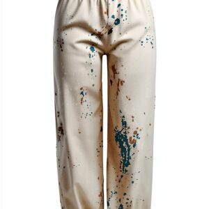 Pantaloni Donna Lino Vita Alta Comodi Eleganti Generico-0