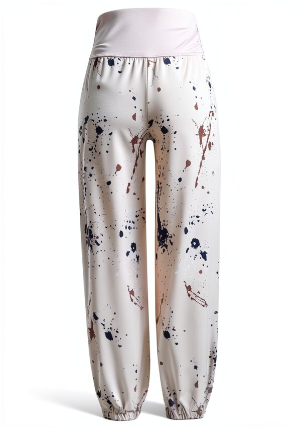 Pantaloni Lino Donna Generico Vita Alta Comodi Elasticizzati-3