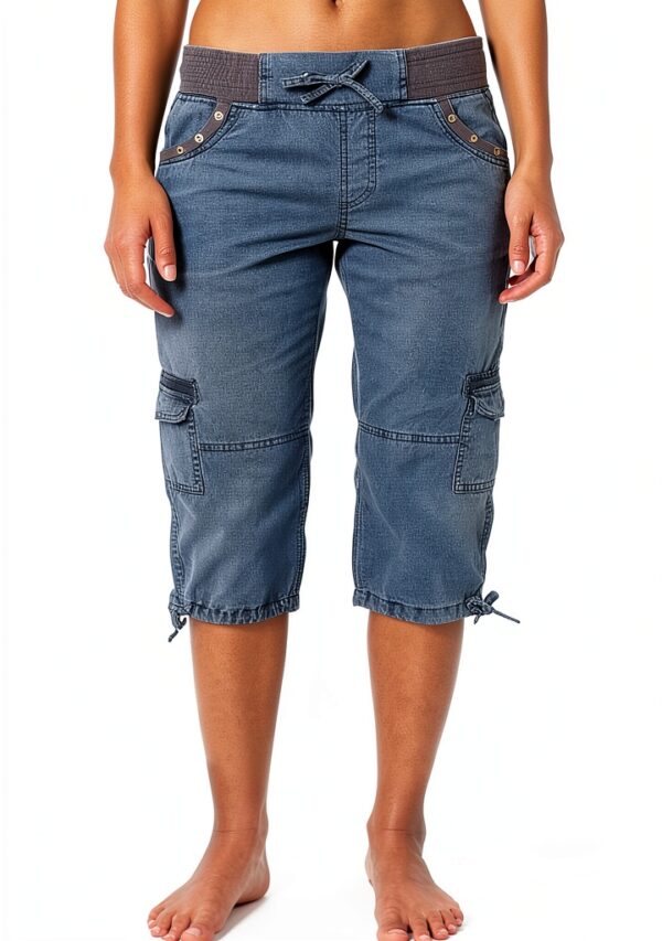 Generico Pantaloncini Donna Poliestere Comodi Taglie Forti-4