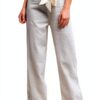 Generico Pantaloni Donna Vita Alta Lino Comodi Taglie Forti-0