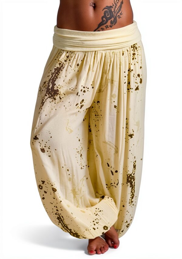 Pantaloni Donna Lino Vita Alta Comodi Eleganti Generico-3