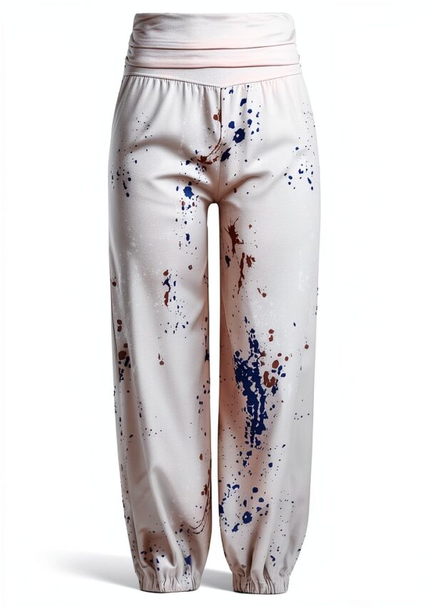 Pantaloni Lino Donna Generico Vita Alta Comodi Elasticizzati-2